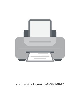 Printer icon in flat style. Office machine vector illustration on isolated background. Printout sign business concept.