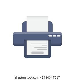 Printer icon in flat style. Office machine vector illustration on isolated background. Printout sign business concept.