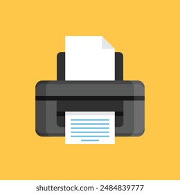 Printer icon in flat style. Office machine vector illustration on isolated background. Printout sign business concept.