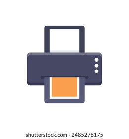 Printer icon in flat style. Office machine vector illustration on isolated background. Printout sign business concept.