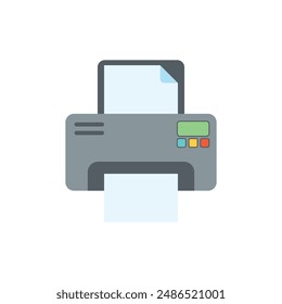 Printer icon in flat style. Office machine vector illustration on isolated background. Printout sign business concept.