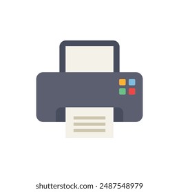 Printer icon in flat style. Office machine vector illustration on isolated background. Printout sign business concept.