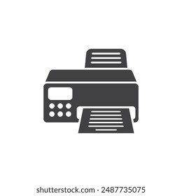 Printer icon in flat style. Office machine vector illustration on isolated background. Printout sign business concept.