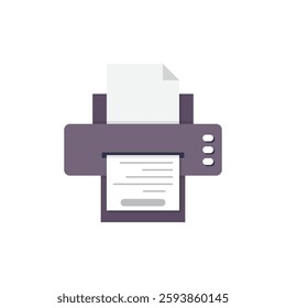 Printer icon in flat style. Office machine vector illustration on isolated background. Printout sign business concept.