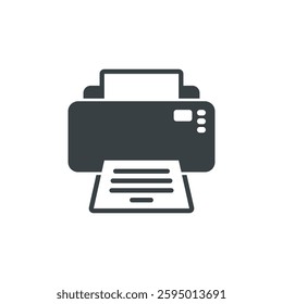 Printer icon in flat style. Office machine vector illustration on isolated background. Printout sign business concept.