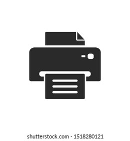 Printer Icon Flat Vector Illustration