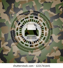 printer icon inside camo emblem