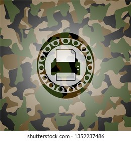 printer icon inside camo texture