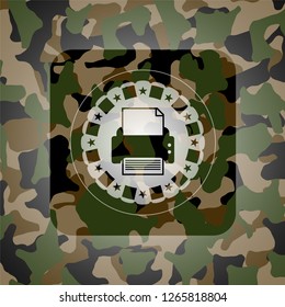 printer icon inside camouflage texture