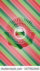 printer icon inside christmas colors badge.