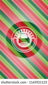 printer icon inside christmas emblem.