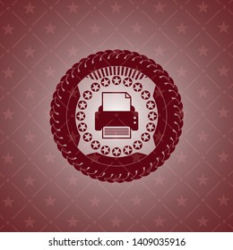 printer icon inside red icon or emblem