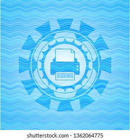 printer icon inside water badge.