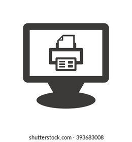 Printer  icon,  isolated. Flat  design.