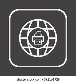 Printer   icon, isolated. Flat  design. 