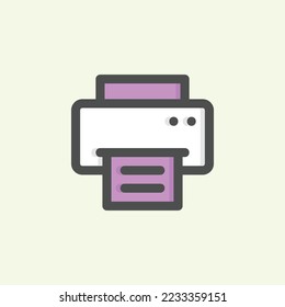  printer icon, isolated office colored outline icon in light blue background, perfect for website, blog, logo, graphic design, social media, UI, mobile app
