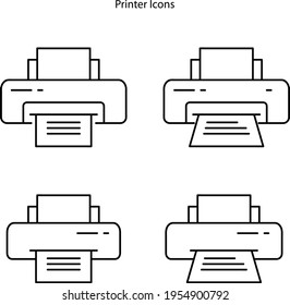 icono de impresora aislado en fondo blanco de la colección de cosas de internet. icono de impresora símbolo de impresora lineal de esquema de línea delgada para logotipo, web, aplicación, interfaz de usuario. símbolo de impresora simple. 