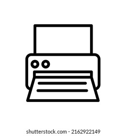 Printer Icon. Line Art Style Design Isolated On White Background