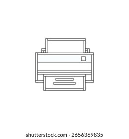 Icono de impresora en diseño de línea
