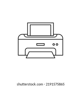 printer icon in line style icon, isolated on white background