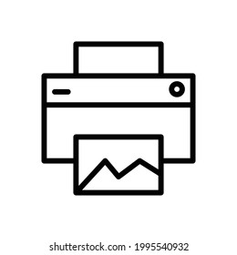 printer icon line style vector