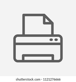 Printer icon line symbol. Isolated vector illustration of  icon sign concept for your web site mobile app logo UI design.
