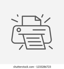Printer icon line symbol. Isolated vector illustration of  icon sign concept for your web site mobile app logo UI design.