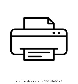 Printer icon line vector design template on white background