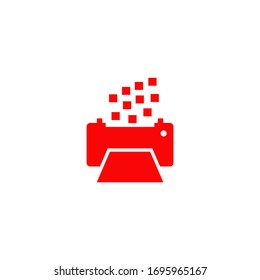 Printer icon logo design vector template