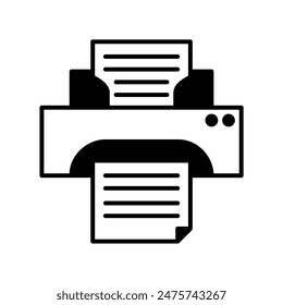 Druckersymbol oder Logo-Illustration Umriss schwarz