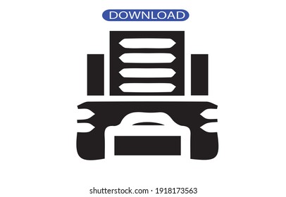 Icono de impresora o logotipo aislado símbolo de signo ilustración vector ilustración - iconos vectoriales de estilo negro de alta calidad.