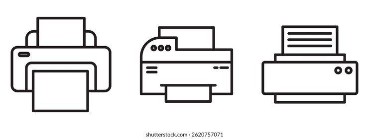 Ícone da impressora ou logotipo símbolo isolado símbolo de vetor ilustração - Coleção de ícones de vetor de estilo preto de alta qualidade