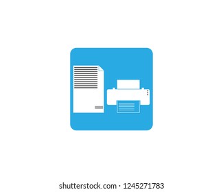 Printer icon logo template