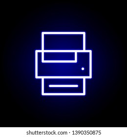 printer icon in neon style. Can be used for web, logo, mobile app, UI, UX