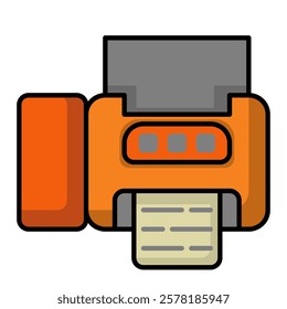 printer icon. office material icon. lineal color
