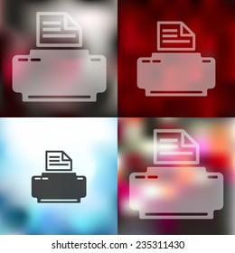 printer icon on blurred background