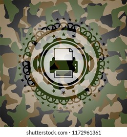printer icon on camo texture
