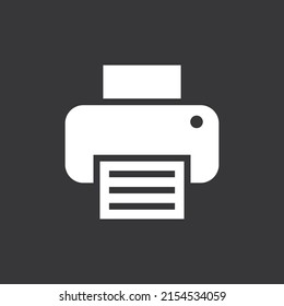 Printer icon on grey background