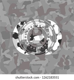 printer icon on grey camo pattern