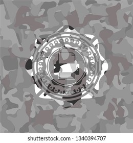 printer icon on grey camouflaged pattern