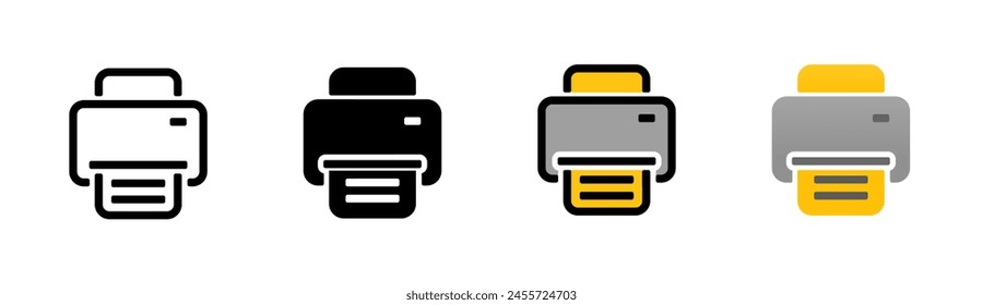 Printer icon on white background. Symbol printers. flat and color styles. for web and mobile design.
