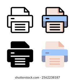 Printer icon. Outline printer icon for computer operating system UI UX element.
