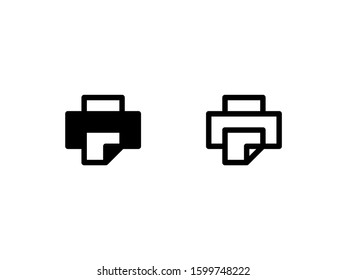 Printer icon. With outline and glyph style