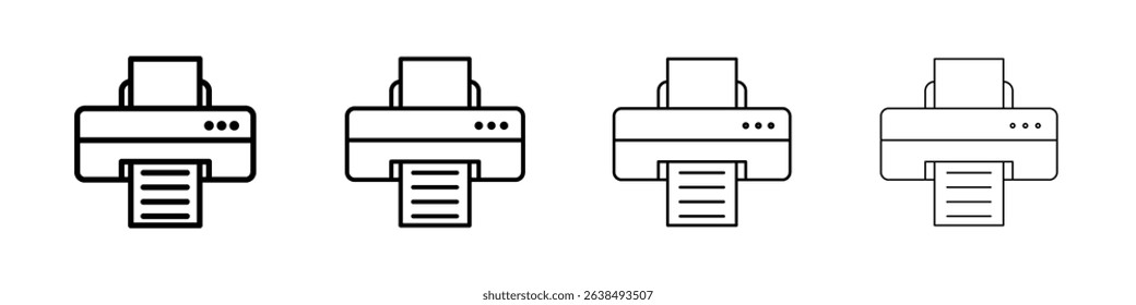 Printer icon Outline sign symbol set