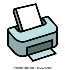 Printer icon. Outline printer vector icon for web design isolated on white background