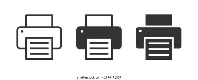 Printer Icon. Print Symbol. Copy Machine Sign. Web Interface And Application Button. Vector Illustration Image.