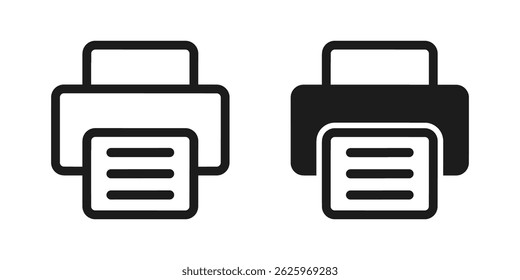 Icono de la impresora y símbolo de la impresión, señal del fax