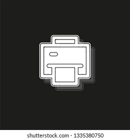 printer icon - print symbol - print paper or document sign