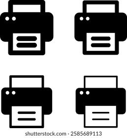 Printer icon, printers icons. Color set, vector illustration