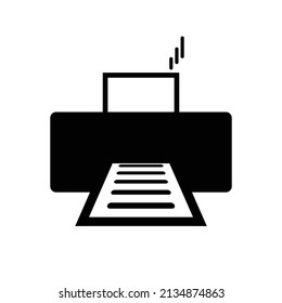 Icono de impresora con impresión y copia en una imprenta. Vector.